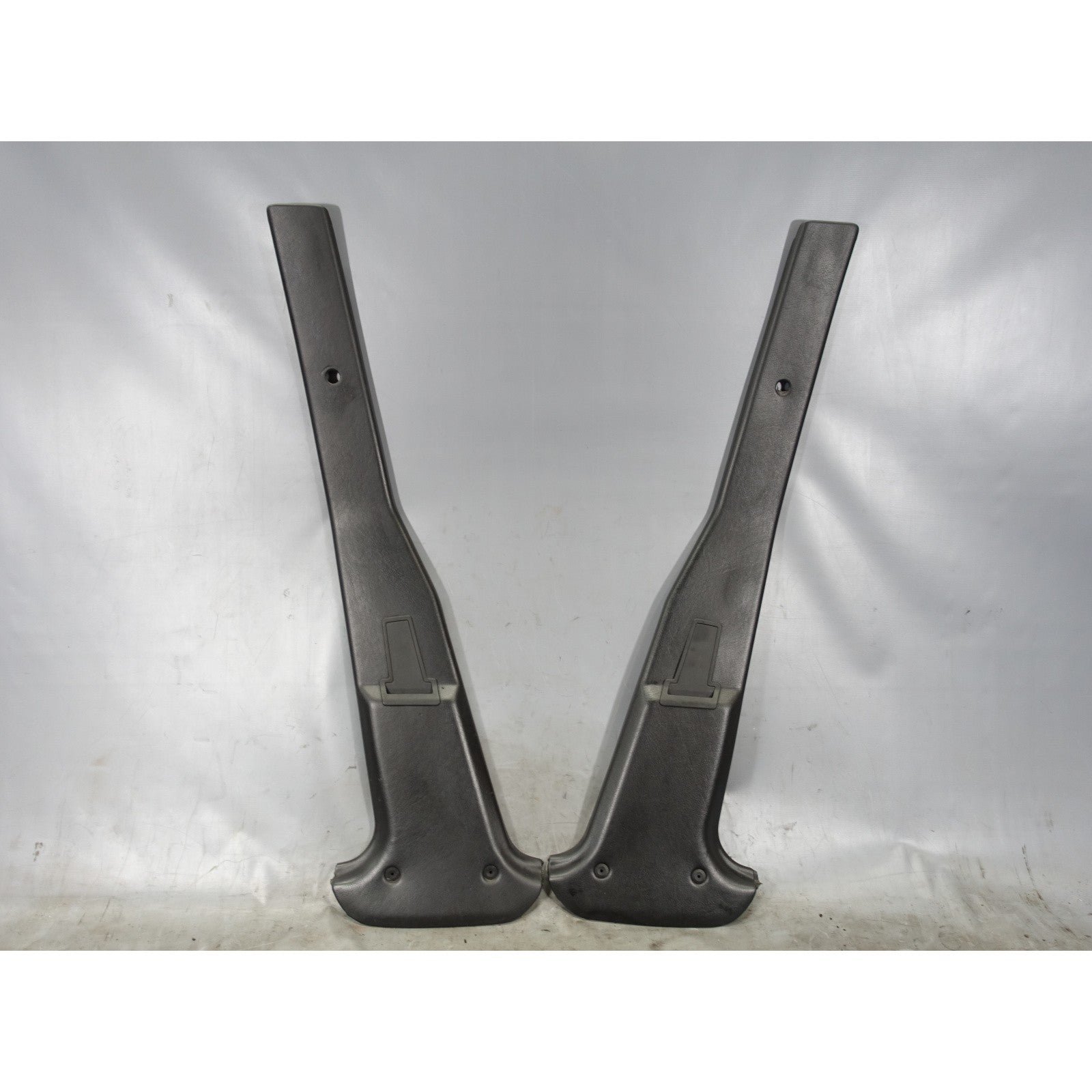57_a42a2927-4ba7-4677-adfd-d69fa986f2c0.jpg Damaged BMW E30 Sedan Interior B Pillar Trim Pair Black OEM 1985-1991 - Image 1