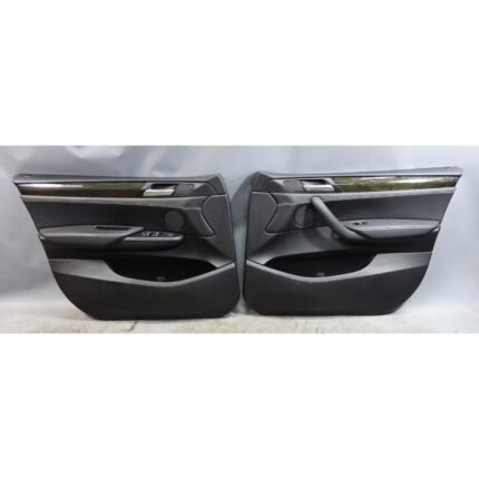 11-14 BMW F25 X3 Interior Front Door Card Panel Pair Black Leather OEM