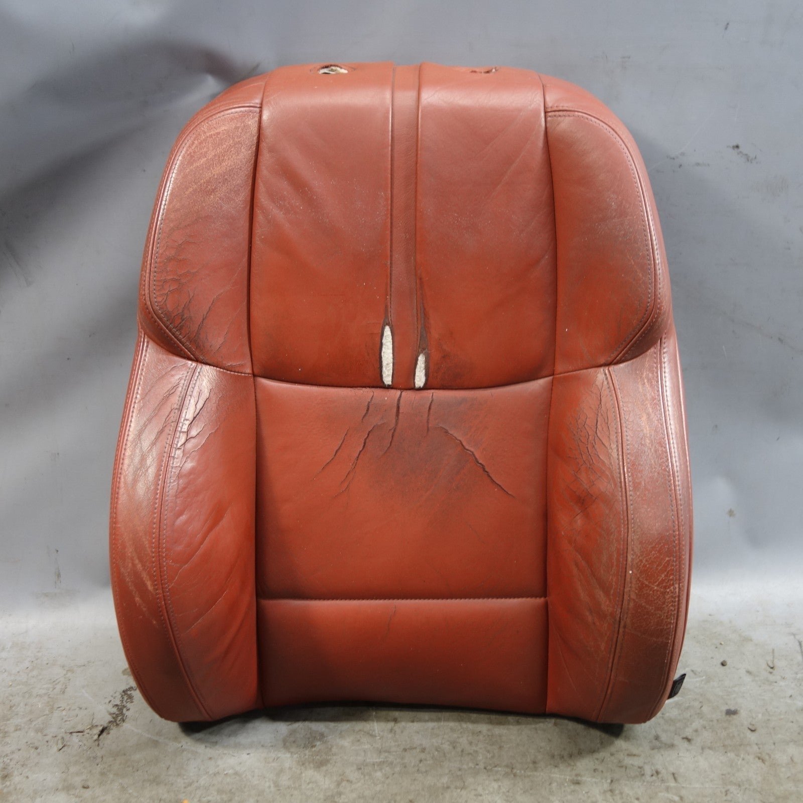 57_b20d2342-3984-45ea-9f4f-18765c70ca61.jpg Damaged 08-11 BMW E90 M3 Sedan Left Front Seat Backrest Cushion Fox Red leather - Image 1