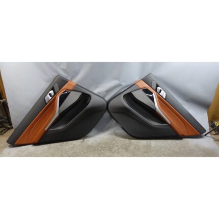 BMW X7 Rear Door Card Panel Pair Tartufo Brown Leather OEM 2019-2022 G07