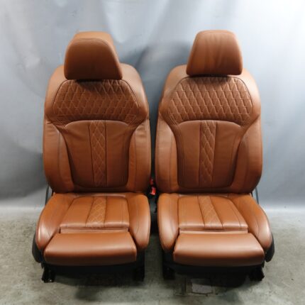 BMW X5 X6 X7 Front Comfort Seat Pair Tartufo Merino Leather Individual OEM 19-25