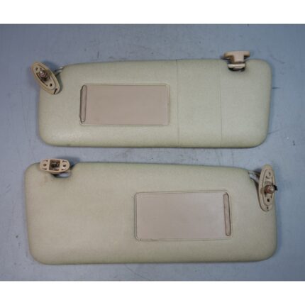 1991-1995 BMW E34 Factory Sun Visor Pair Parchment Beige Vinyl OEM *Damaged*