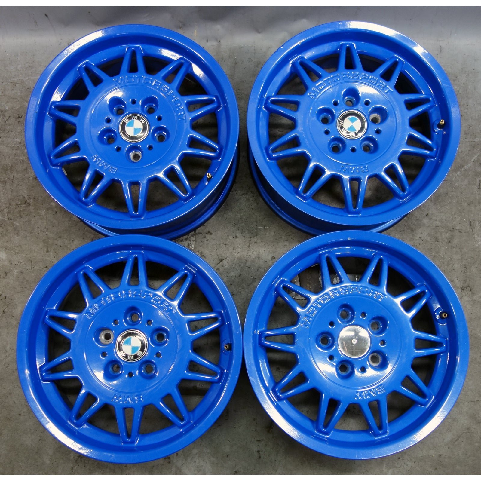 inv_056672.jpg 1992-1999 BMW DS1 Motorsport Style 22 Wheel Set of 4 Rims Blue 17x7.5 OEM E36 - Image 1