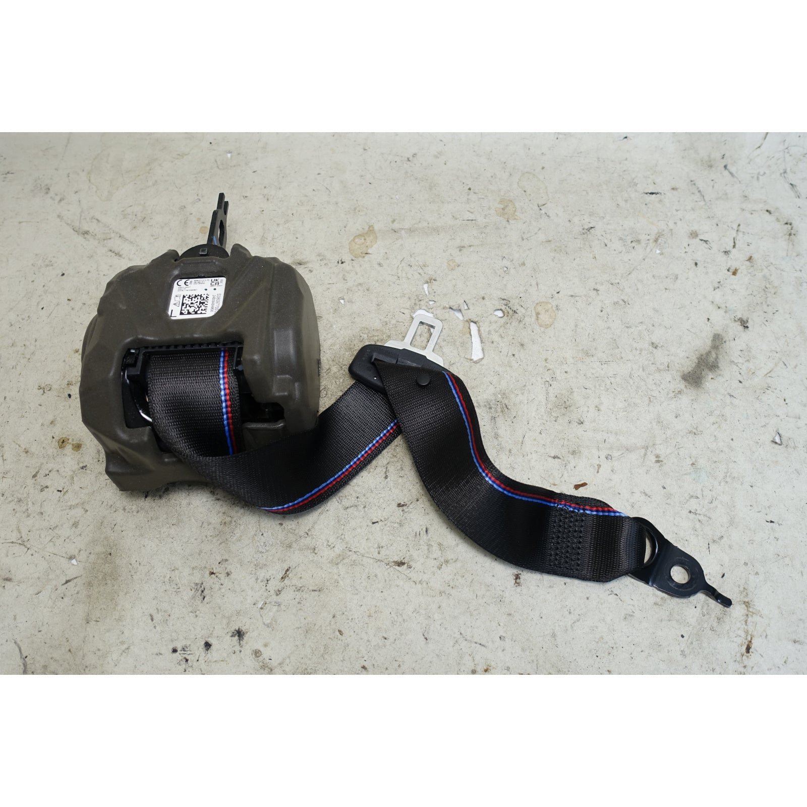 inv_056896.jpg BMW G87 M2 G22 G82 Coupe Left Rear Upper Seat Belt Strap M Stripes OEM 2021-2026 - Image 1